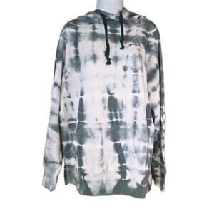 Vintage EUC Pink Oversized Green And White Tie Dye Hoodie Sz S Victoria's...